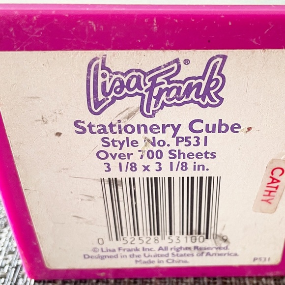 LISA FRANK Vintage 90s Stationary Post It Paper Holder Rainbow Horse & Butterfly - Picture 5 of 5